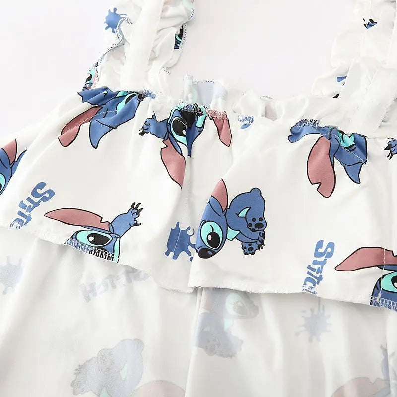 Stitch personality cute couple pajamas women's summer nightdress new cartoon